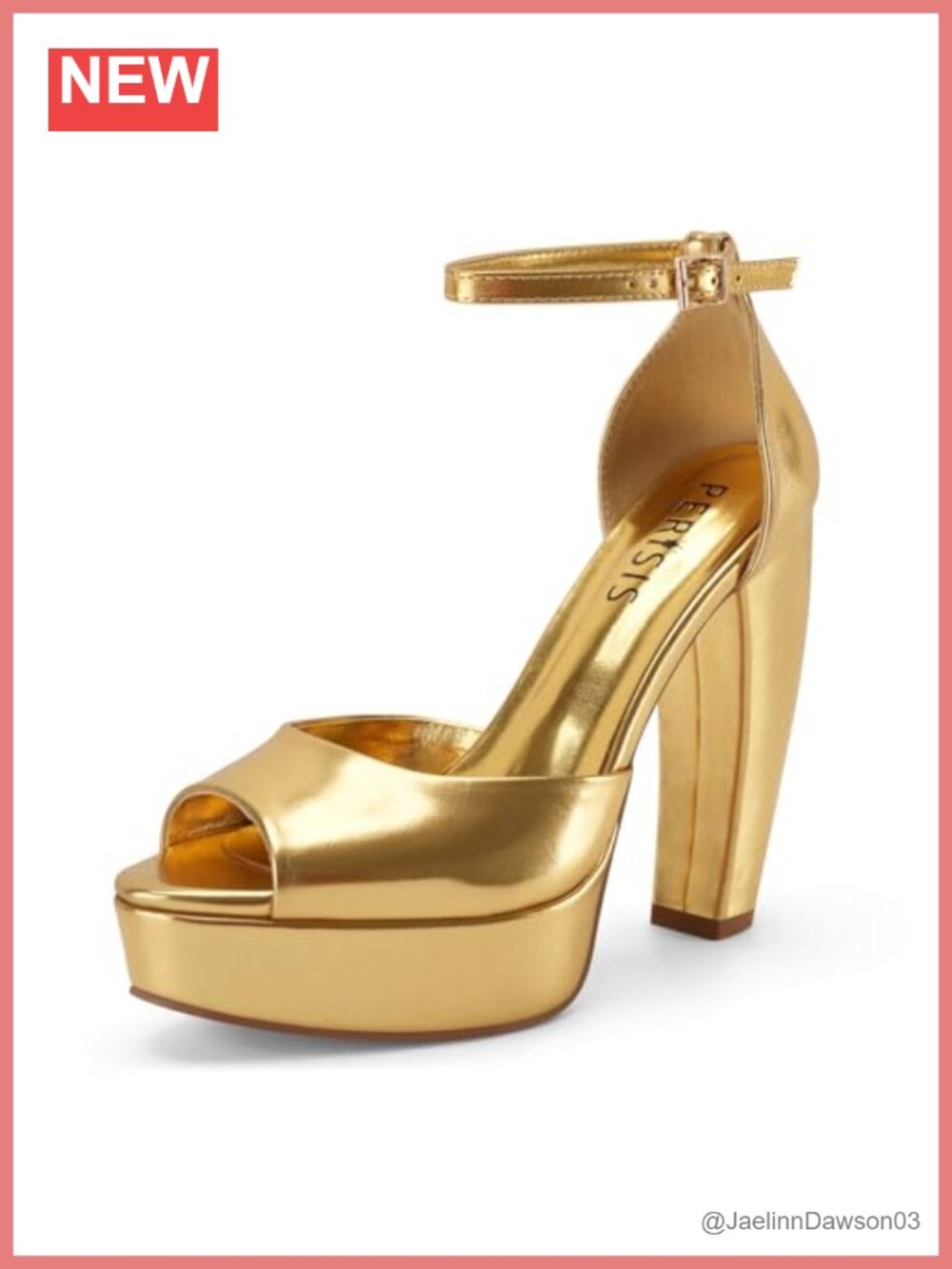 Women's Chunky Platform Heels Peep Toe Ankle Strap Sandals Faux Leather